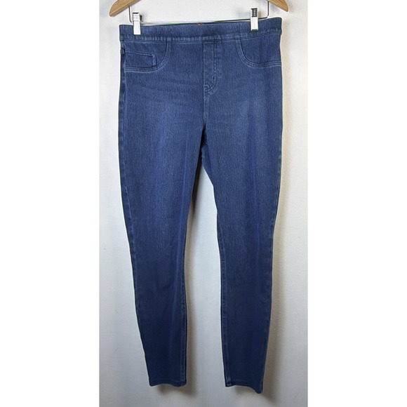 Spanx Jean-ish Womens Large Blue Jeanish Ankle Jegging Stretch Denim slimming - Picture 2 of 12